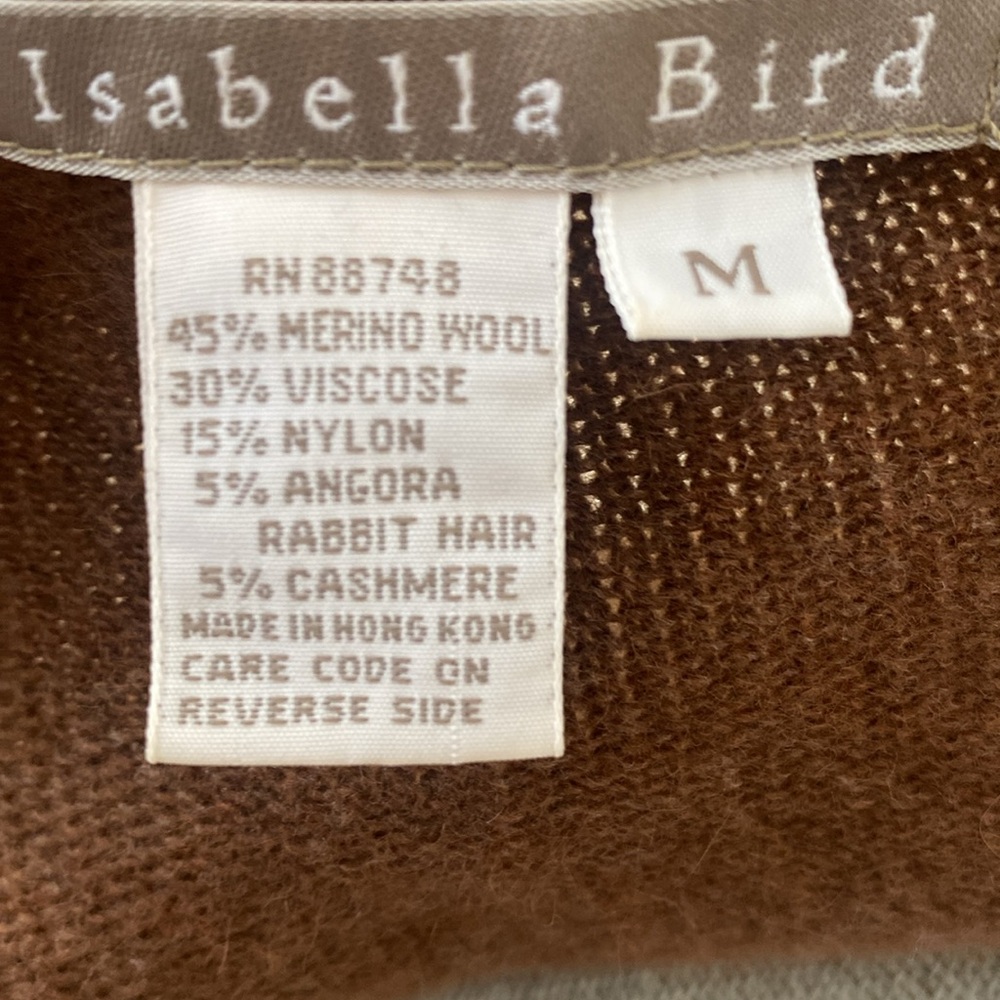 Isabella Bird Ballet Wrap Tie Front Cashmere Cardigan Sweater Brown Size Medium - Picture 12 of 13